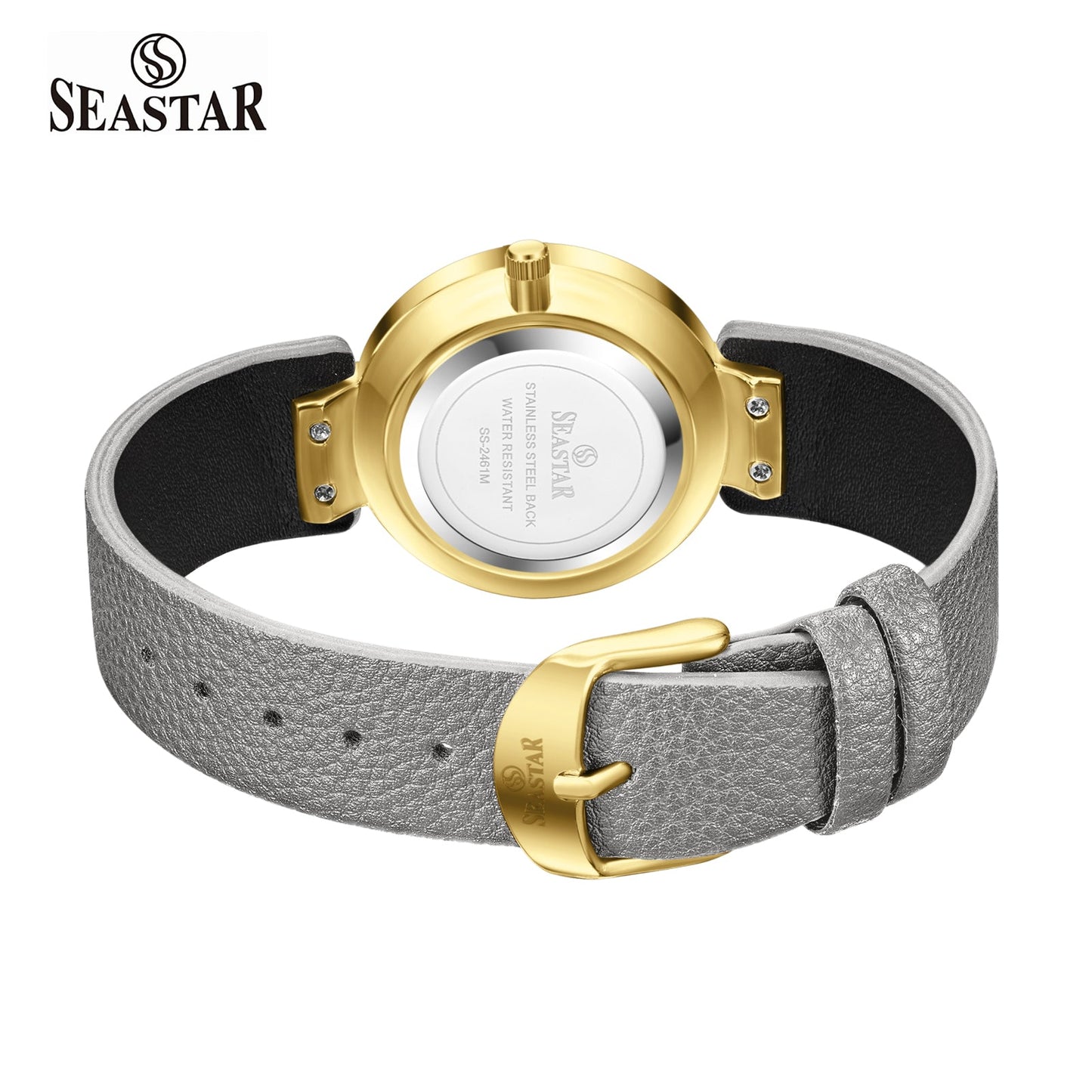 Seastar SS-2461M Men’s Classic Round Watch | Luxury Leather Strap Edition - Seastar Watches-Leather-Seastar Men