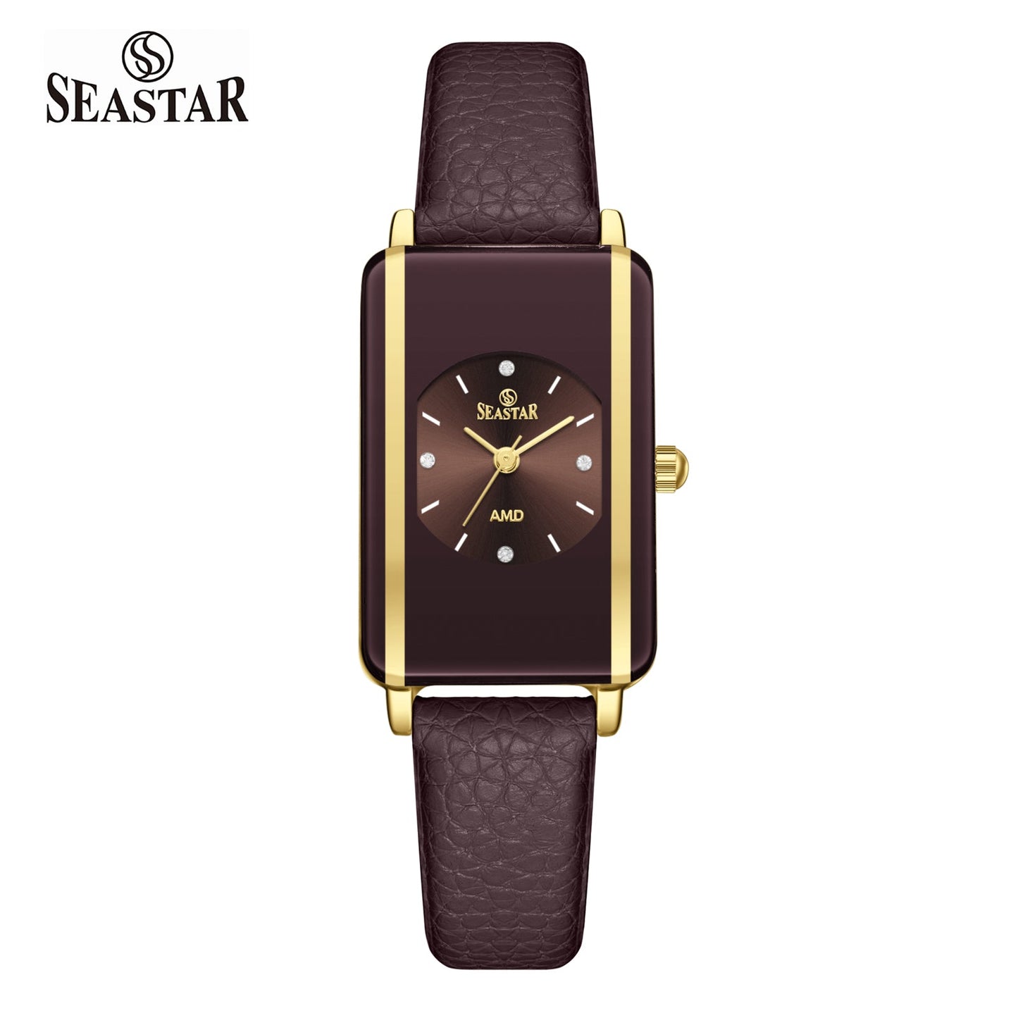 Seastar SS-2463L Elegant Rectangular Ladies Watch | Slim Leather Strap Edition - Seastar Watches-SEASTAR-Watches