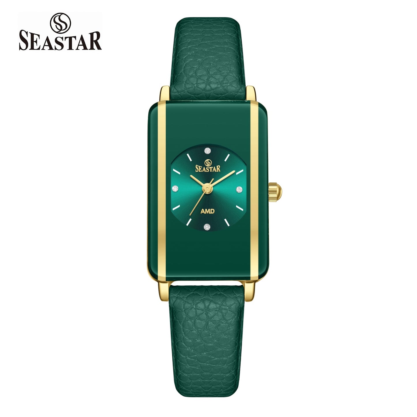 Seastar SS-2463L Elegant Rectangular Ladies Watch | Slim Leather Strap Edition - Seastar Watches-SEASTAR-Watches