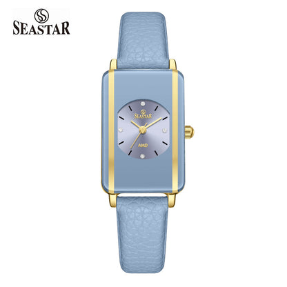 Seastar SS-2463L Elegant Rectangular Ladies Watch | Slim Leather Strap Edition - Seastar Watches-SEASTAR-Watches
