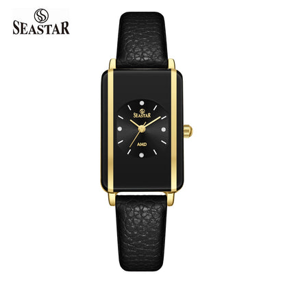 Seastar SS-2463L Elegant Rectangular Ladies Watch | Slim Leather Strap Edition - Seastar Watches-SEASTAR-Watches