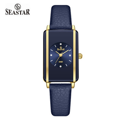 Seastar SS-2463L Elegant Rectangular Ladies Watch | Slim Leather Strap Edition - Seastar Watches-SEASTAR-Watches