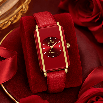 Seastar SS-2463L Elegant Rectangular Ladies Watch | Slim Leather Strap Edition - Seastar Watches-SEASTAR-Watches
