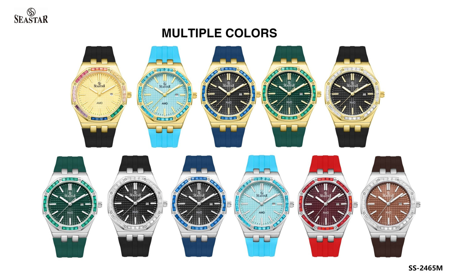 Seastar SS-2465M – Men’s Silicone Strap Watch - Seastar Watches-Sports-Seastar Men
