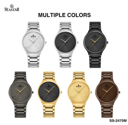 Seastar SS-2470M – Ultra Slim Stainless Steel Men's Watch - Seastar Watches-Stainless Steel-Seastar Women