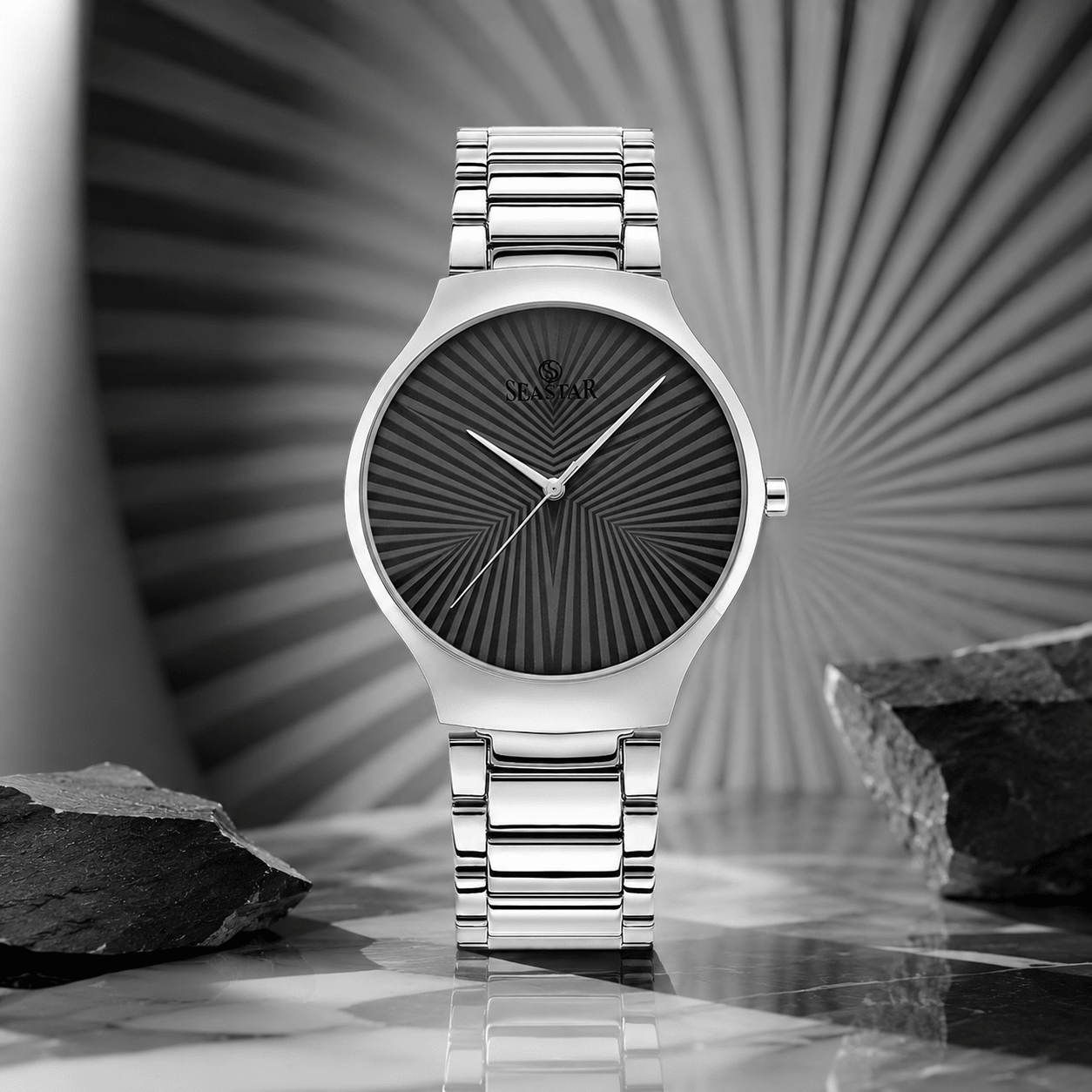 Seastar SS-2470M – Ultra Slim Stainless Steel Men's Watch - Seastar Watches-Stainless Steel-Seastar Women