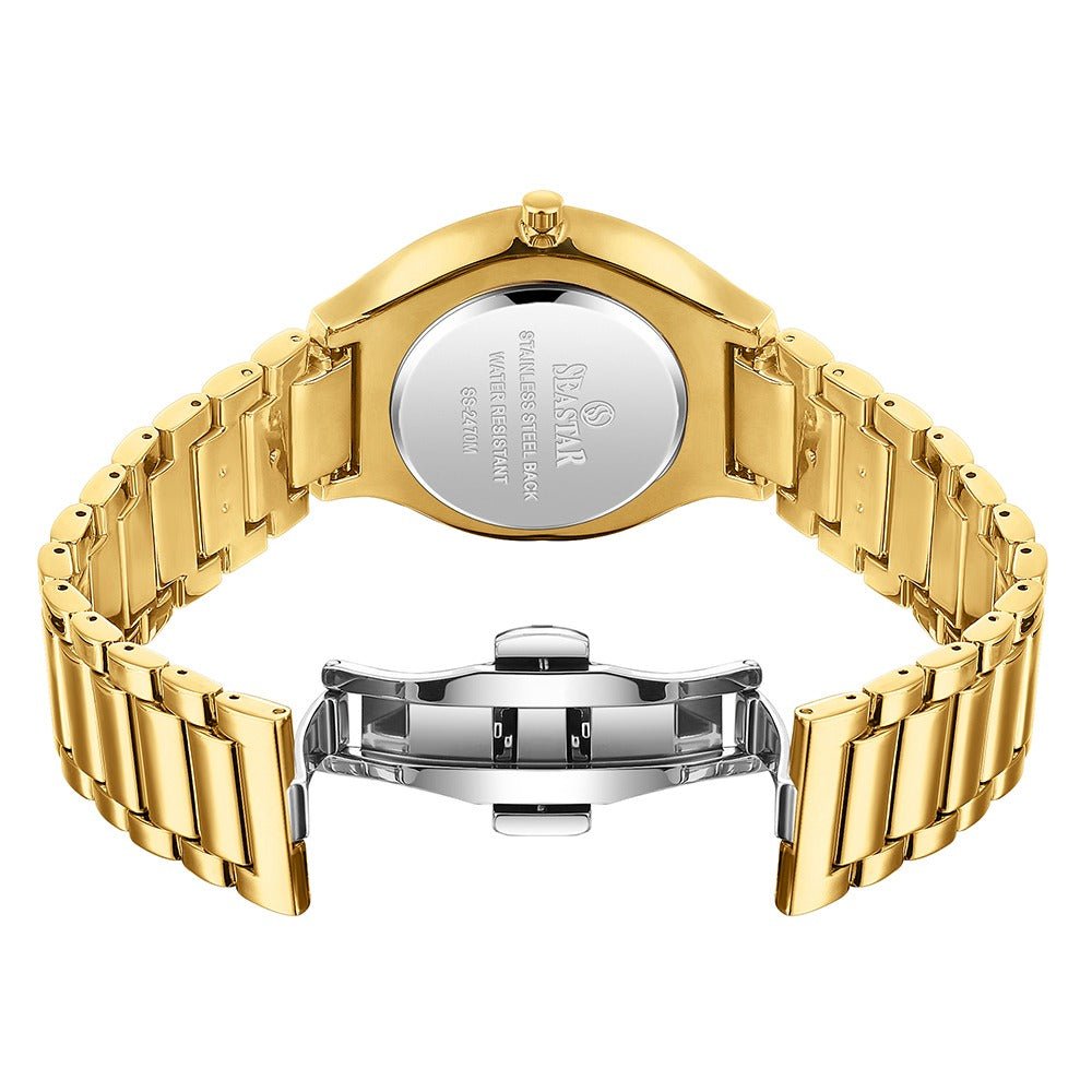 Seastar SS-2470M – Ultra Slim Stainless Steel Men's Watch - Seastar Watches-Stainless Steel-Seastar Women