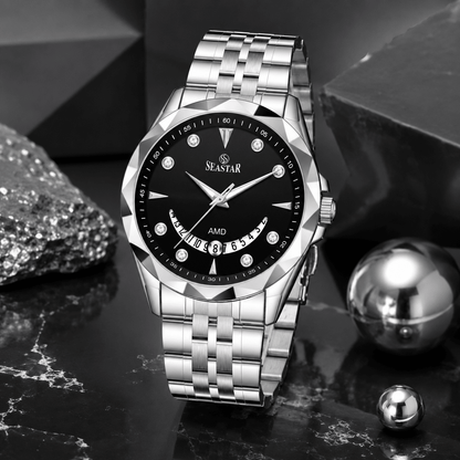 Seastar SS-2472M Stainless Steel Men's Watch - Seastar Watches-Stainless Steel-Seastar Men