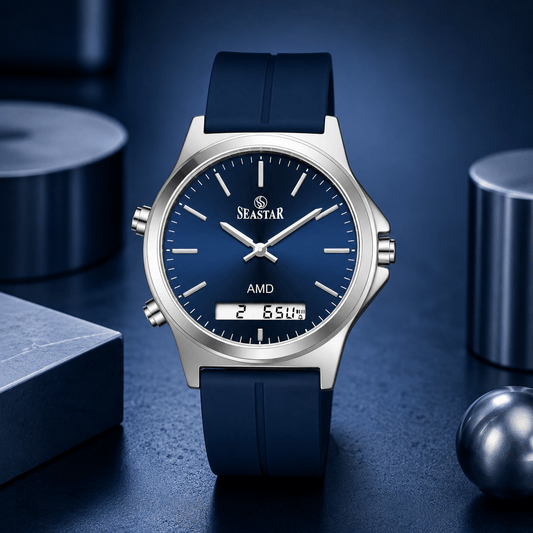 Seastar SS-2481M Dual-Display Sport Watch | Premium Silicone Strap Edition - Seastar Watches-Sports-Seastar Men