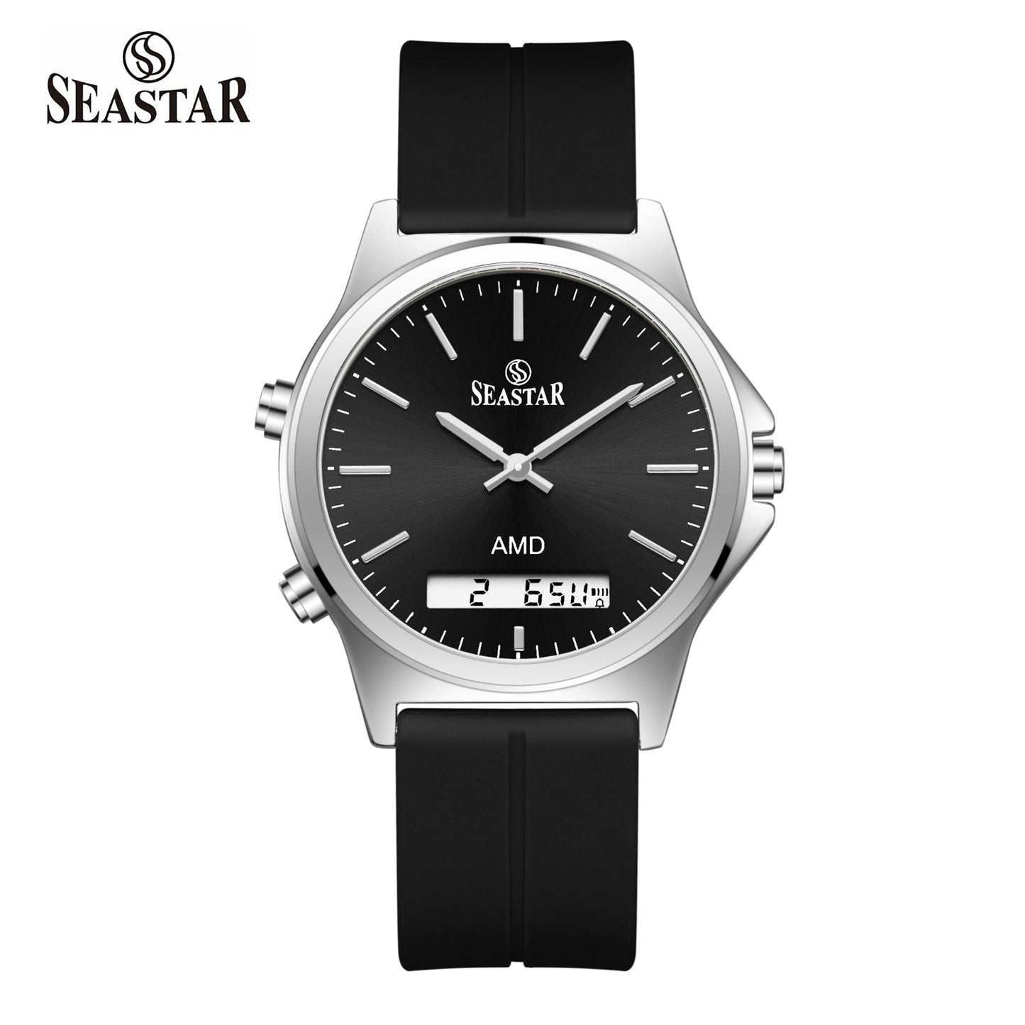 Seastar SS-2481M Dual-Display Sport Watch | Premium Silicone Strap Edition - Seastar Watches-Sports-Seastar Men