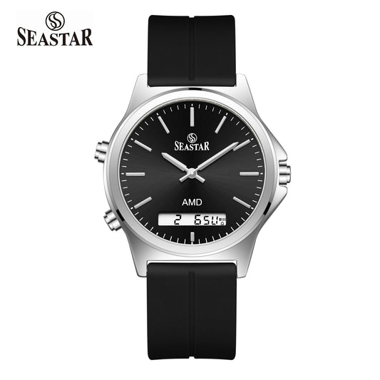 Seastar SS-2481M Dual-Display Sport Watch | Premium Silicone Strap Edition - Seastar Watches-Sports-Seastar Men