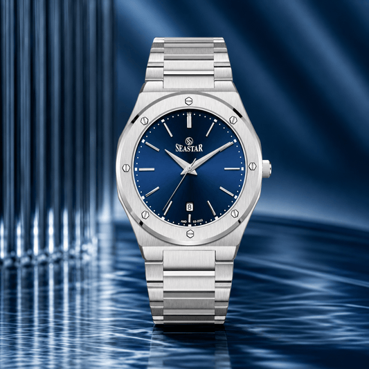 Seastar SS-2503M Luxury Octagonal Bezel Stainless Steel Men's Watch - Seastar Watches-Stainless Steel-Seastar Men