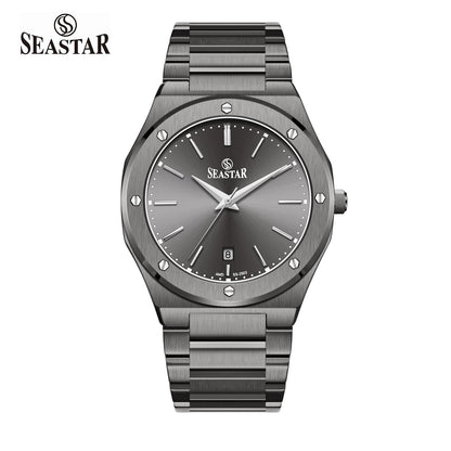 Seastar SS-2503M Luxury Octagonal Bezel Stainless Steel Men's Watch - Seastar Watches-Stainless Steel-Seastar Men