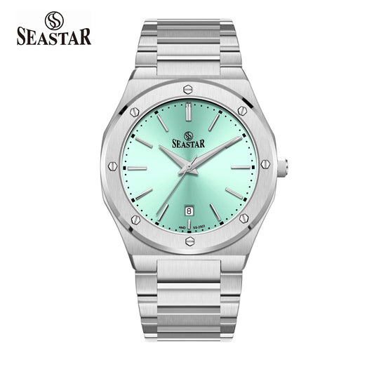 Seastar SS-2503M Luxury Octagonal Bezel Stainless Steel Men's Watch - Seastar Watches-Stainless Steel-Seastar Men