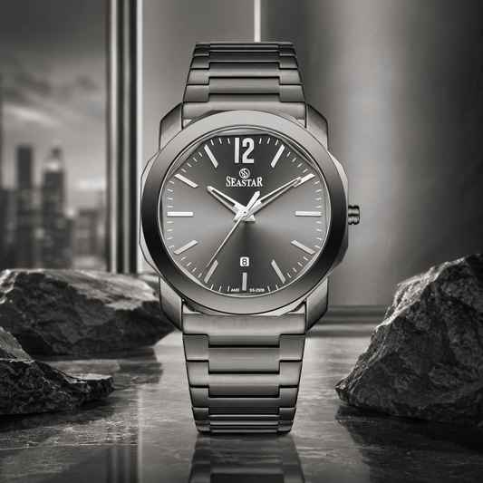 Seastar SS-2509M Stainless Steel Men's Luxury Watch - Seastar Watches-Stainless Steel-Seastar Men