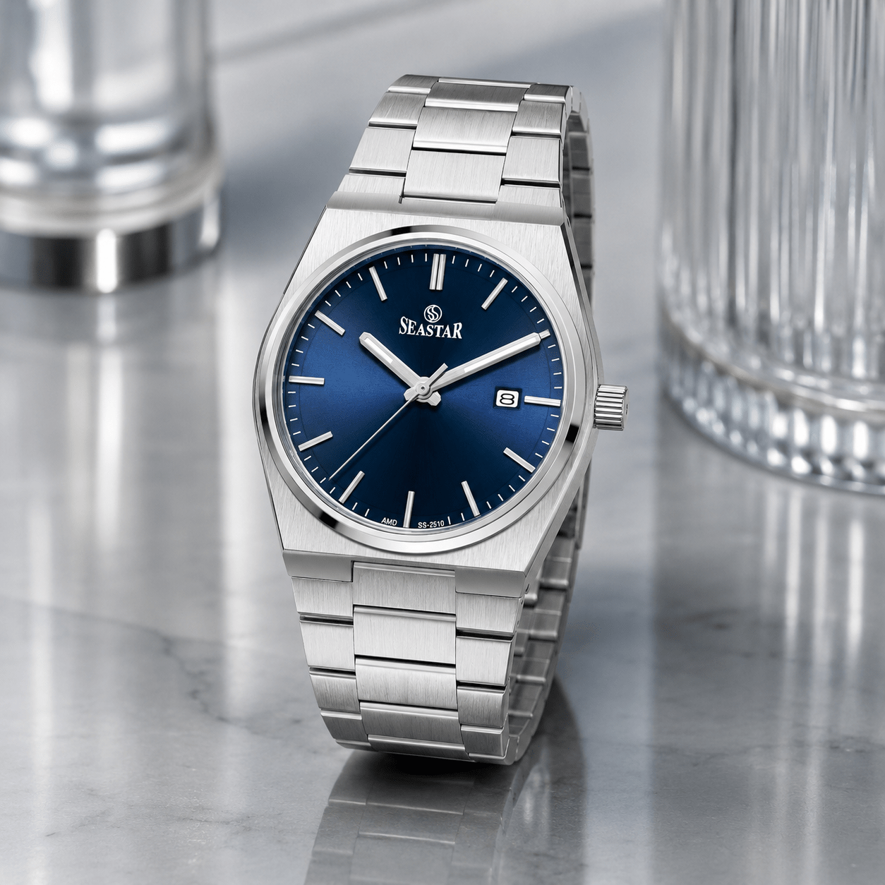 Seastar SS-2510M Minimalist Executive Stainless Steel Men's Luxury Watch - Seastar Watches-Stainless Steel-Seastar Men