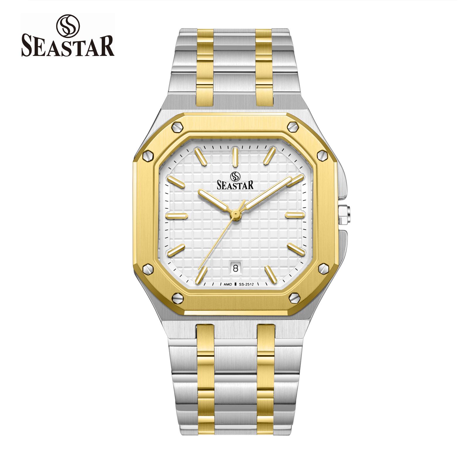 Seastar SS-2512M Japan Movement Premium Stainless Steel Chain Men's Watch - Seastar Watches-Stainless Steel-Seastar Men