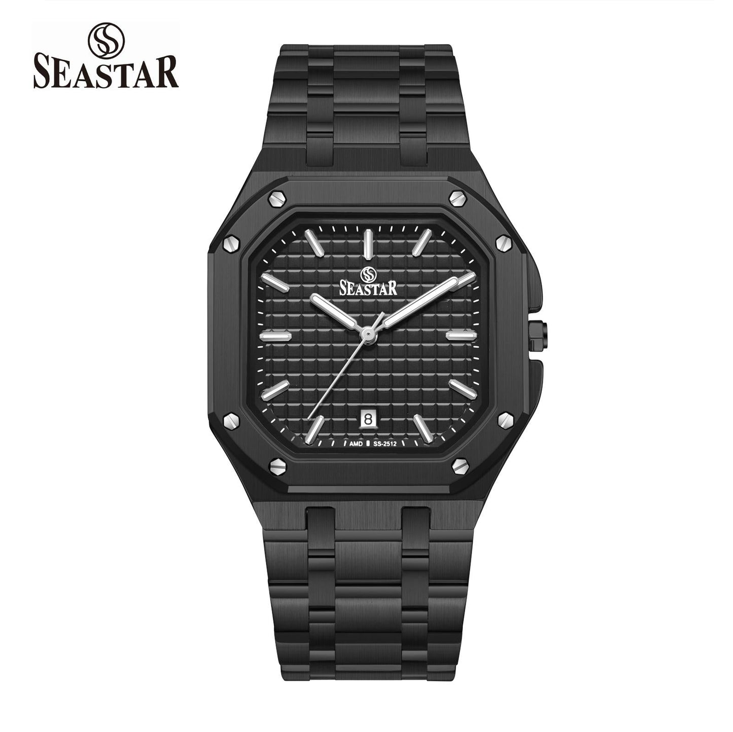 Seastar SS-2512M Japan Movement Premium Stainless Steel Chain Men's Watch - Seastar Watches-Stainless Steel-Seastar Men