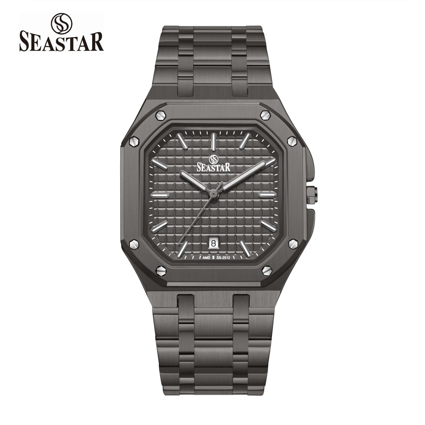 Seastar SS-2512M Japan Movement Premium Stainless Steel Chain Men's Watch - Seastar Watches-Stainless Steel-Seastar Men