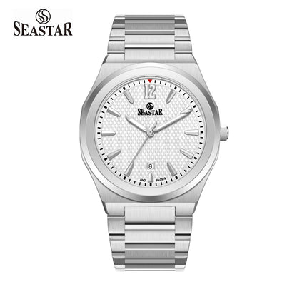 Seastar SS-2519M Textured Dial Stainless Steel Men's Watch - Seastar Watches-Stainless Steel-Seastar Men