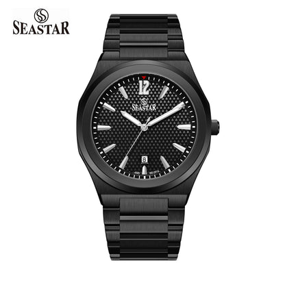 Seastar SS-2519M Textured Dial Stainless Steel Men's Watch - Seastar Watches-Stainless Steel-Seastar Men