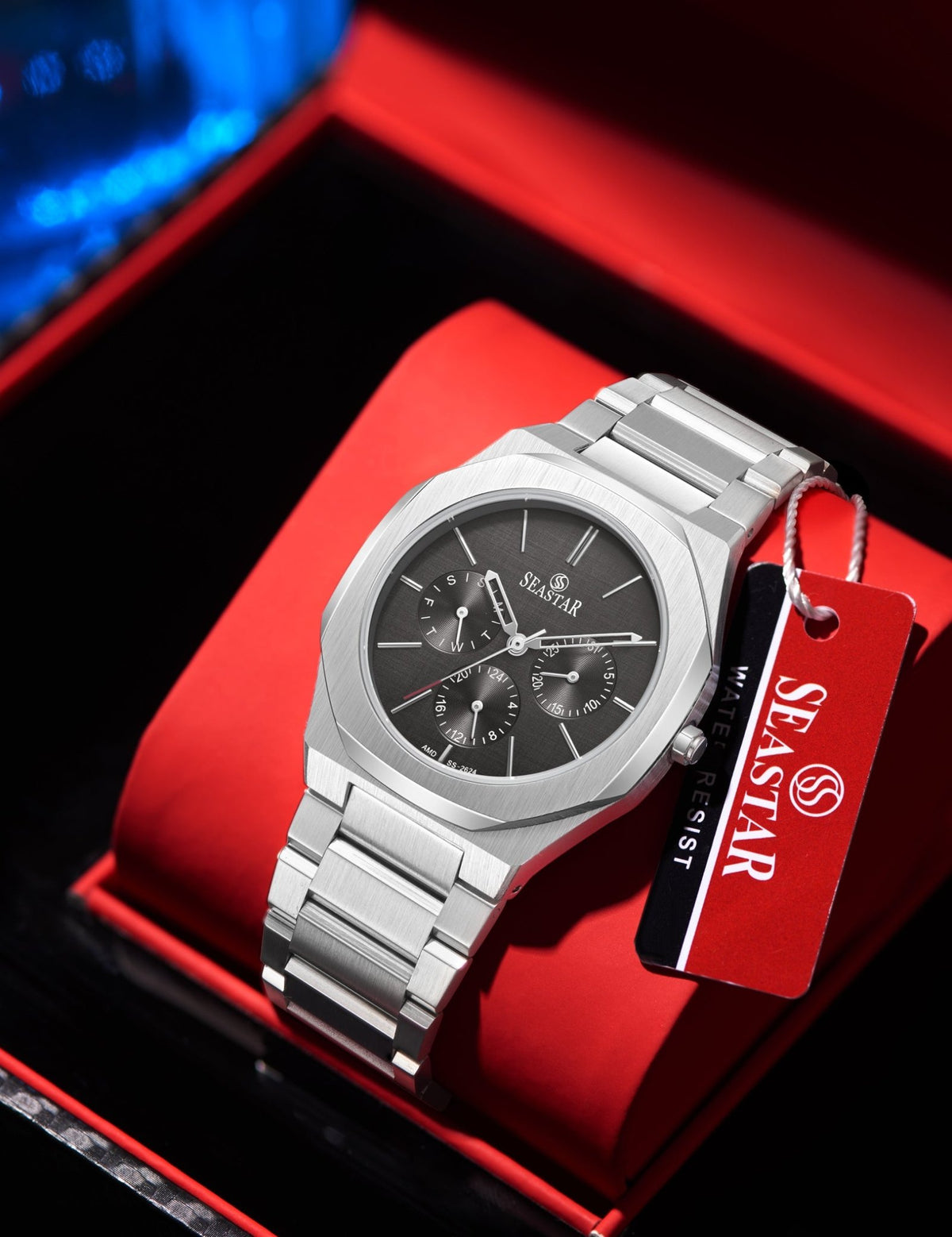 Seastar SS-2624M Men’s Chronograph Stainless Steel Watch - Seastar Watches-Stainless Steel-Seastar Men