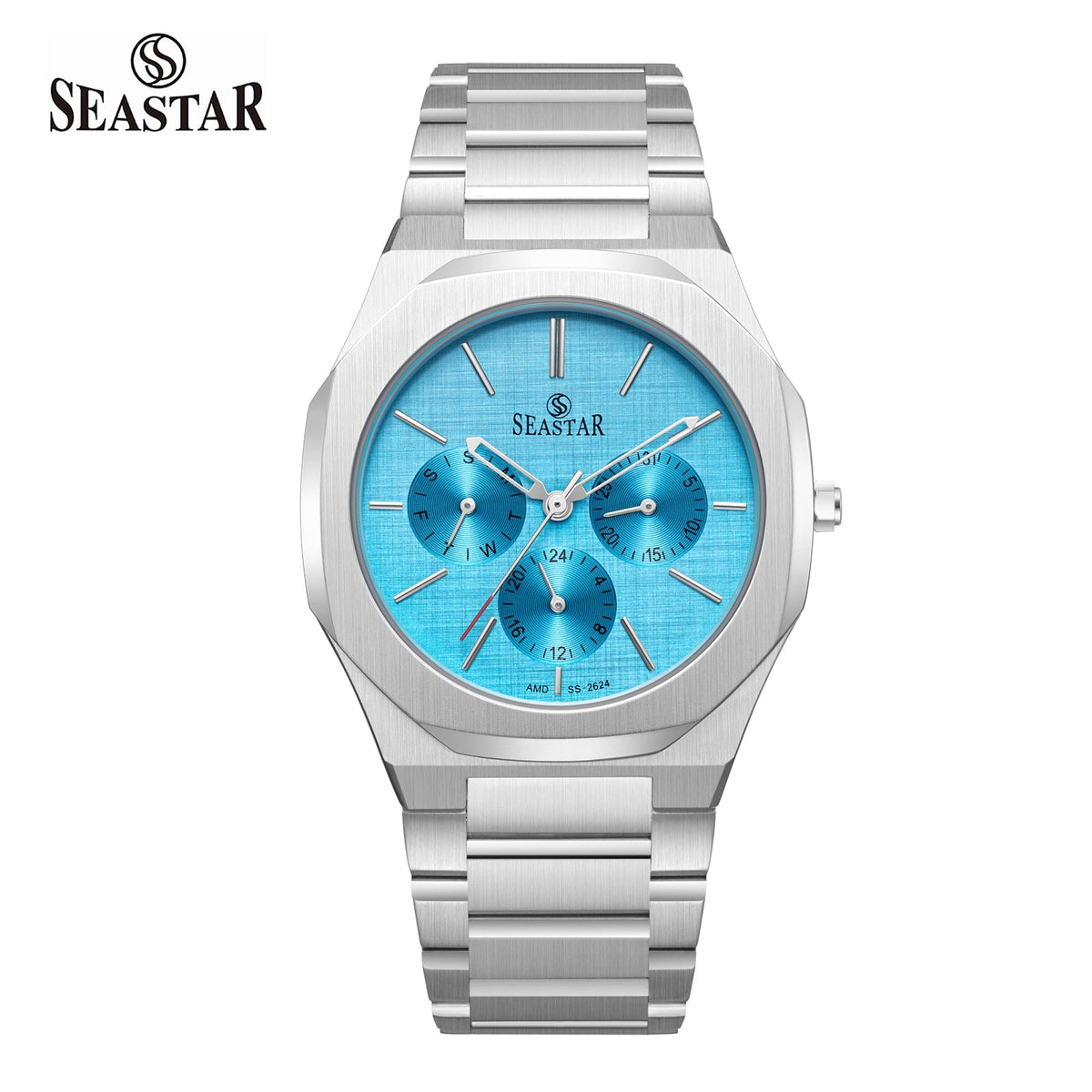 Seastar SS-2624M Men’s Chronograph Stainless Steel Watch - Seastar Watches-Stainless Steel-Seastar Men