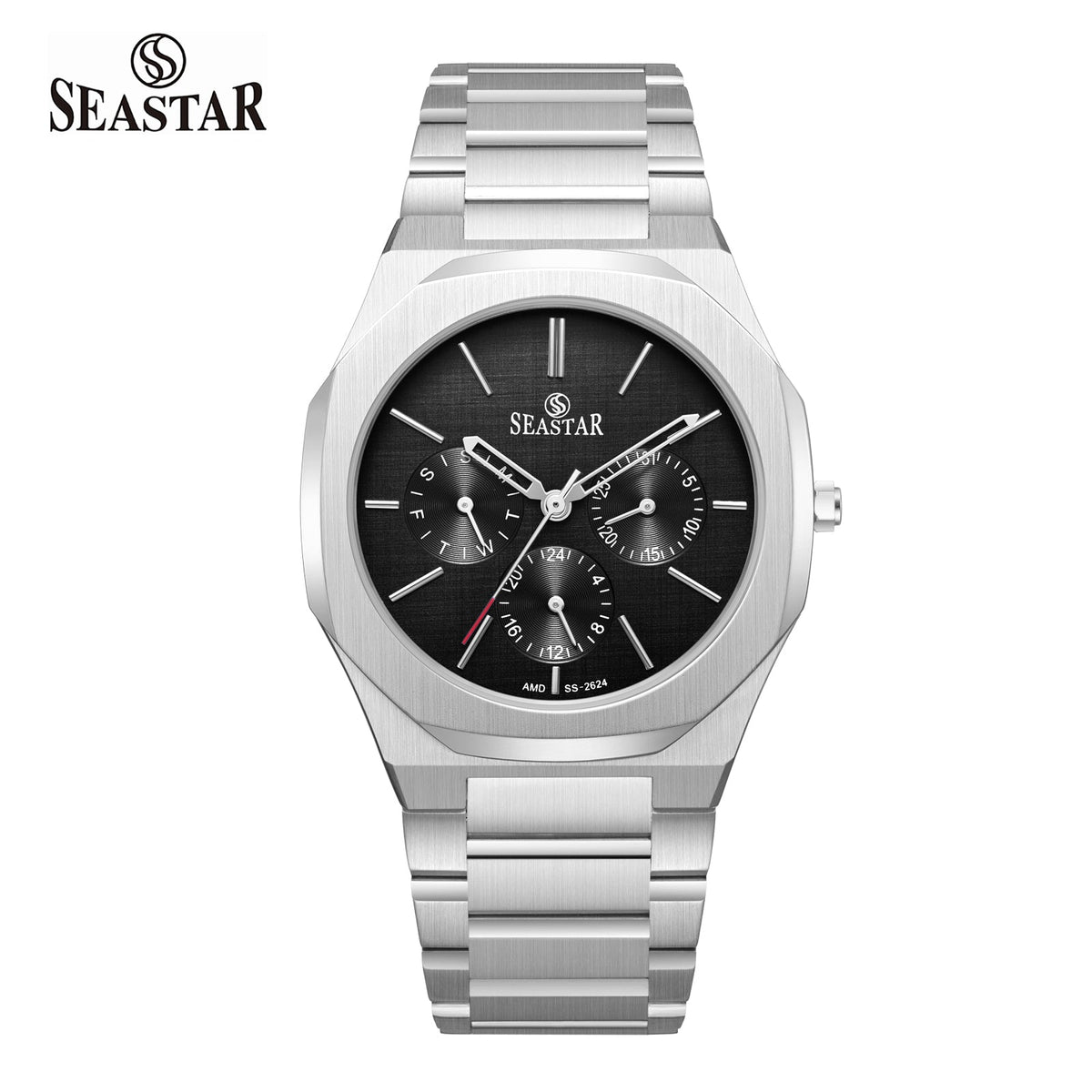Seastar SS-2624M Men’s Chronograph Stainless Steel Watch - Seastar Watches-Stainless Steel-Seastar Men