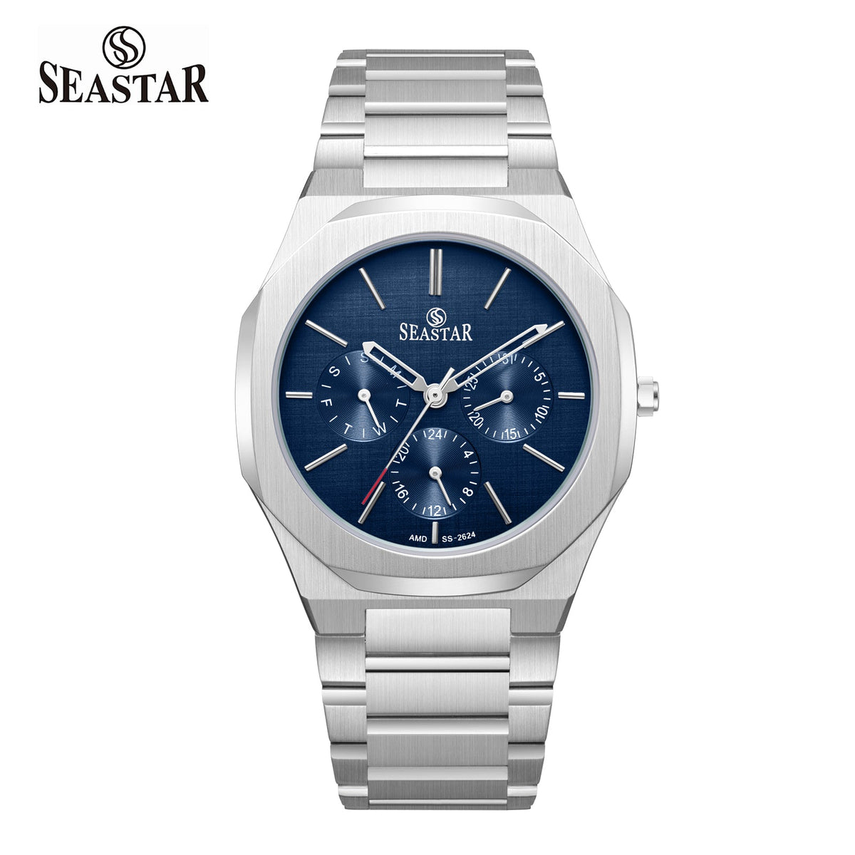 Seastar SS-2624M Men’s Chronograph Stainless Steel Watch - Seastar Watches-Stainless Steel-Seastar Men