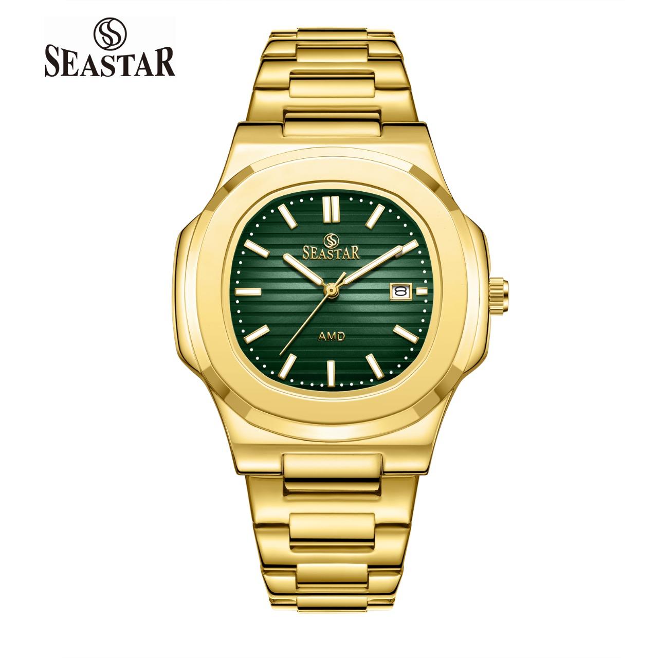SEASTAR SS-9489 Men's Gold Stainless Steel Luxury Watch - Seastar Watches-Stainless Steel-Seastar Men