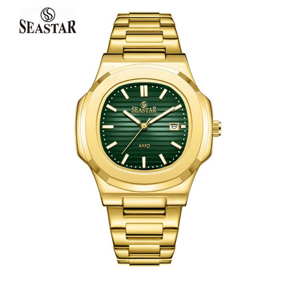 SEASTAR SS-9489 Men's Gold Stainless Steel Luxury Watch - Seastar Watches-Stainless Steel-Seastar Men