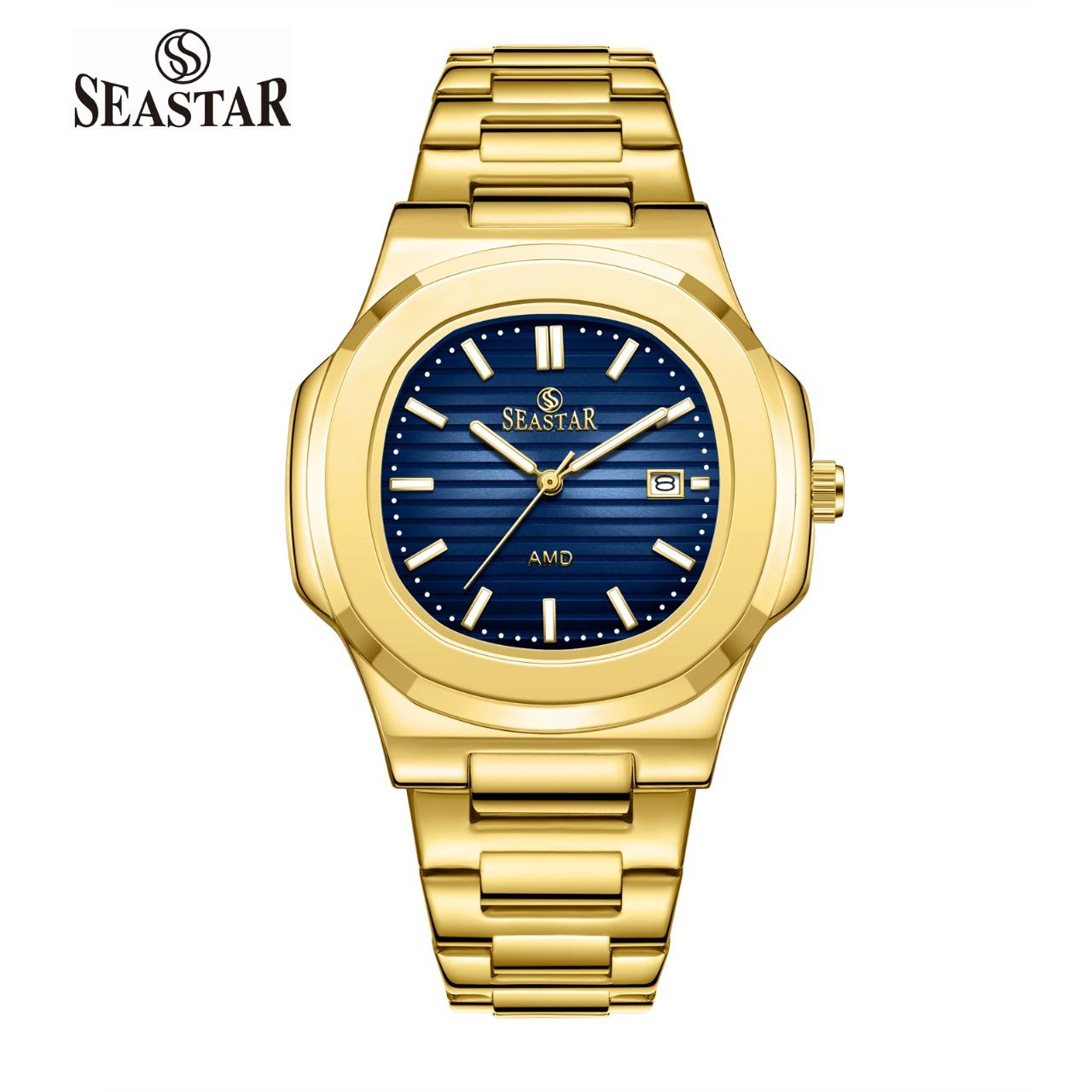 SEASTAR SS-9489 Men's Gold Stainless Steel Luxury Watch - Seastar Watches-Stainless Steel-Seastar Men