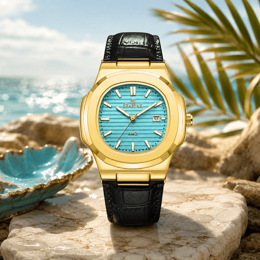 Seastar SS-9489 Men's Leather Strap Analog Watch - Seastar Watches-Leather-Seastar Men