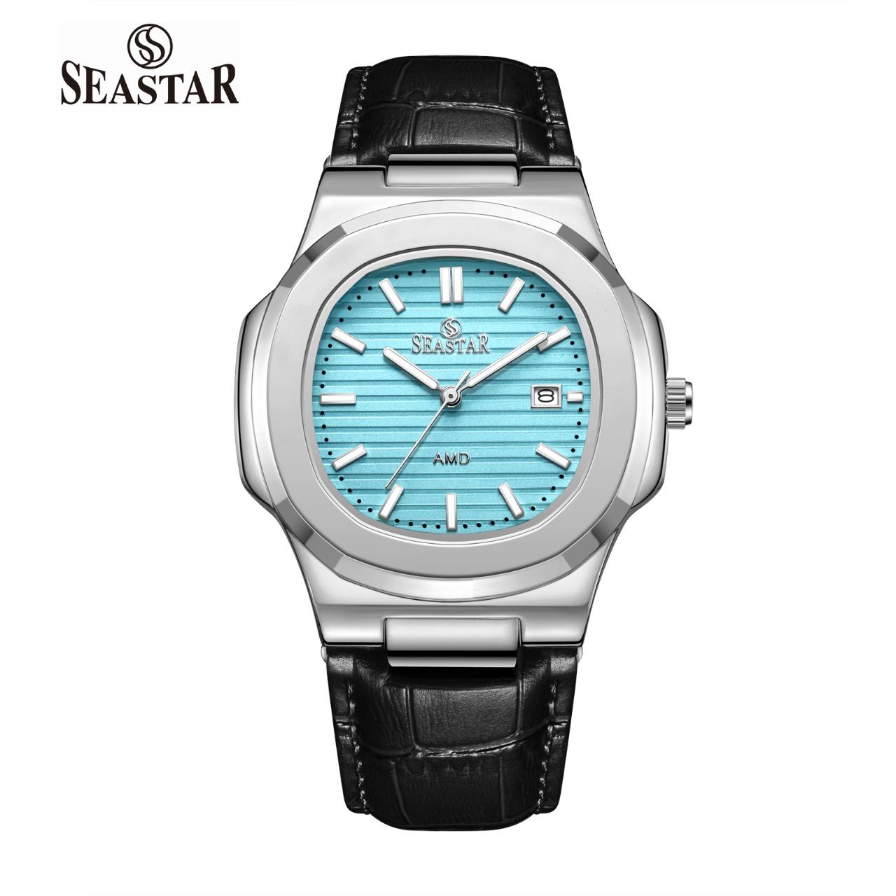 Seastar SS-9489 Men's Leather Strap Analog Watch - Seastar Watches-Leather-Seastar Men