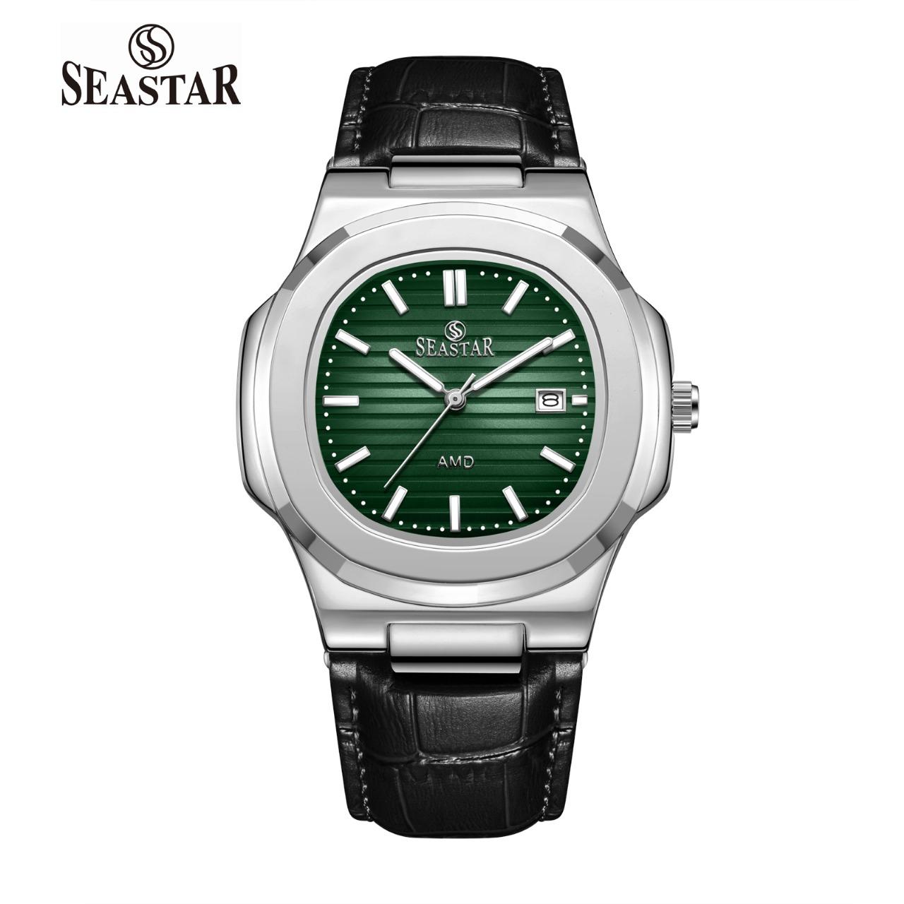 Seastar SS-9489 Men's Leather Strap Analog Watch - Seastar Watches-Leather-Seastar Men