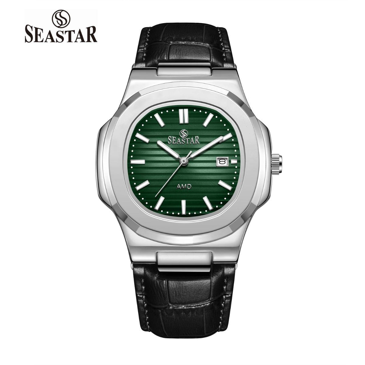 Seastar SS-9489 Men's Leather Strap Analog Watch - Seastar Watches-Leather-Seastar Men