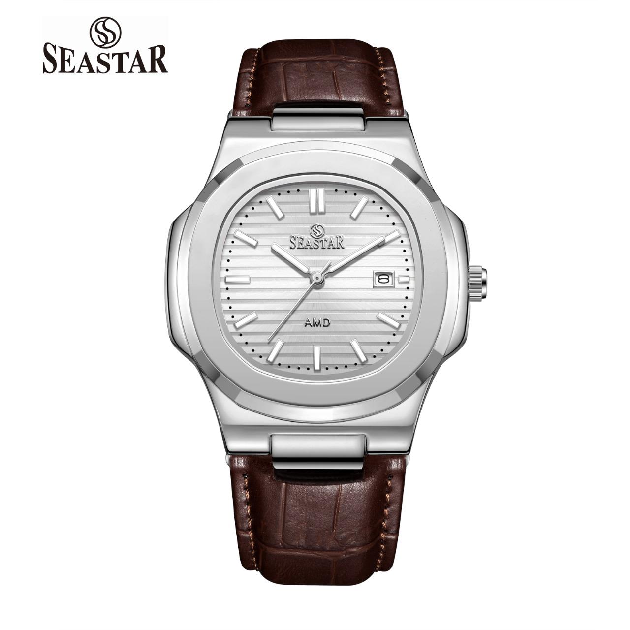 Seastar SS-9489 Men's Leather Strap Analog Watch - Seastar Watches-Leather-Seastar Men
