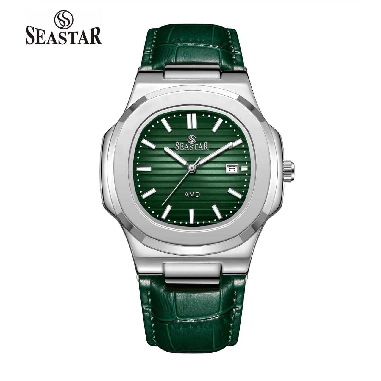 Seastar SS-9489 Men's Leather Strap Analog Watch - Seastar Watches-Leather-Seastar Men