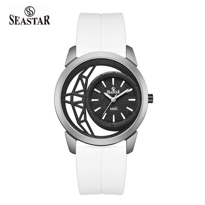 SS-2462M Semi-Skeleton Men's Premium Silicone Straps - Seastar Watches-Sports-Seastar Men