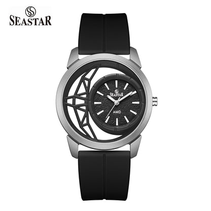 SS-2462M Semi-Skeleton Men's Premium Silicone Straps - Seastar Watches-Sports-Seastar Men