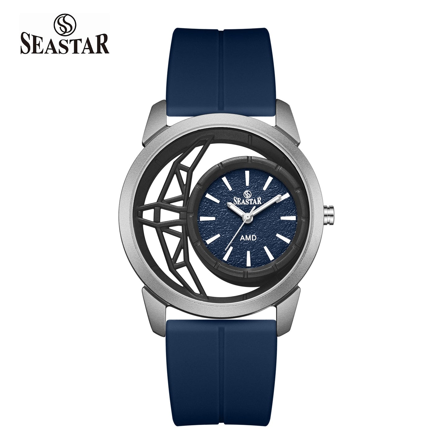 SS-2462M Semi-Skeleton Men's Premium Silicone Straps - Seastar Watches-Sports-Seastar Men