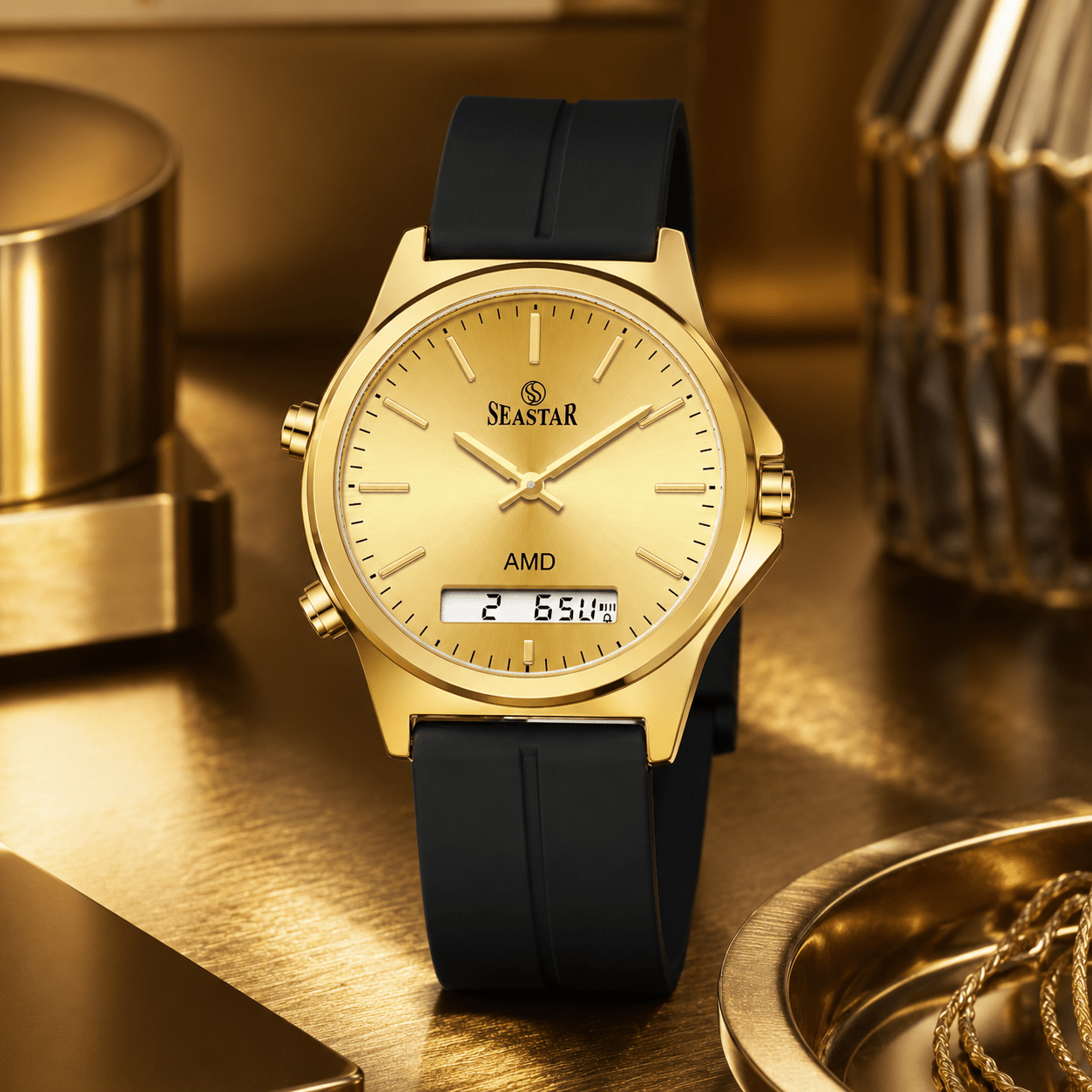 SS-2481M Dual-Display Sport Watch | Premium Silicone Strap Edition - Seastar Watches-Sports-Seastar Men