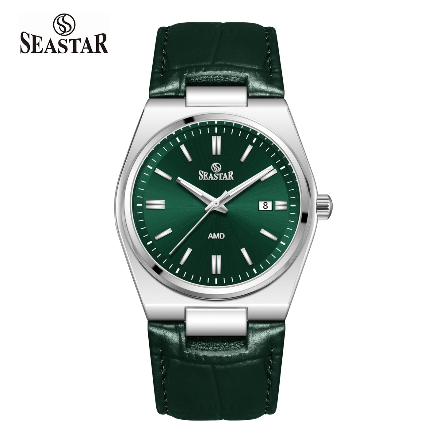SS-2484M Classic Textured Leather Strap Men's Watch - Seastar Watches-Leather-Seastar Men