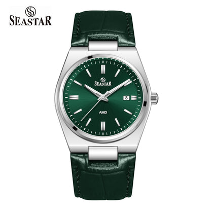 SS-2484M Classic Textured Leather Strap Men's Watch - Seastar Watches-Leather-Seastar Men