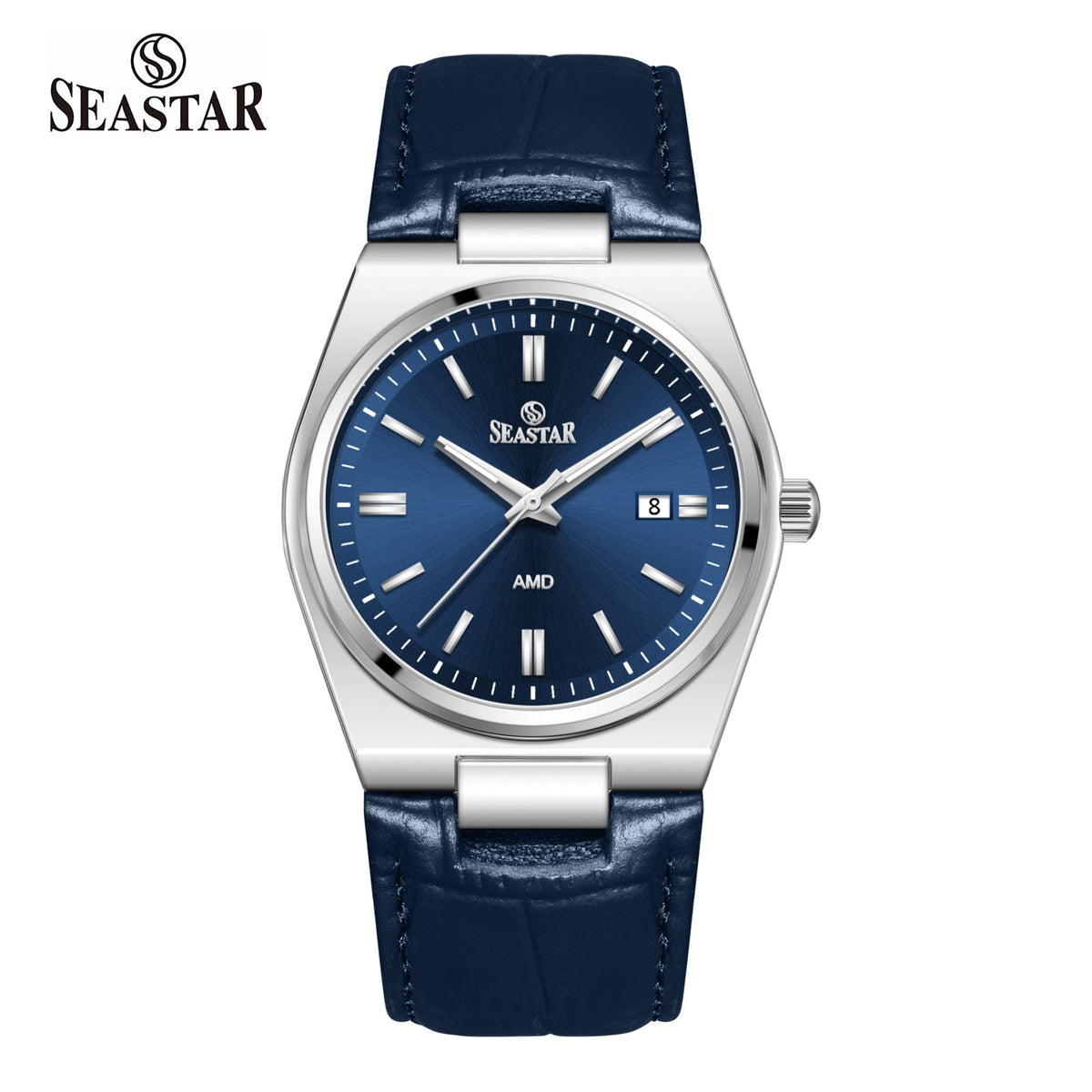SS-2484M Classic Textured Leather Strap Men's Watch - Seastar Watches-Seastar Watches-Seastar Men