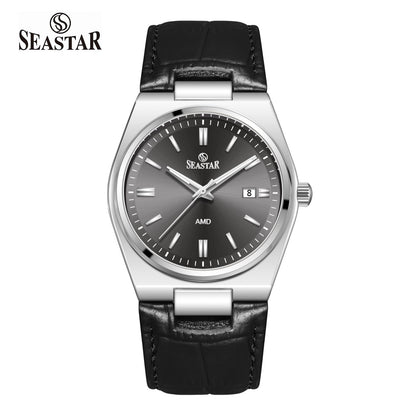 SS-2484M Classic Textured Leather Strap Men's Watch - Seastar Watches-Seastar Watches-Seastar Men