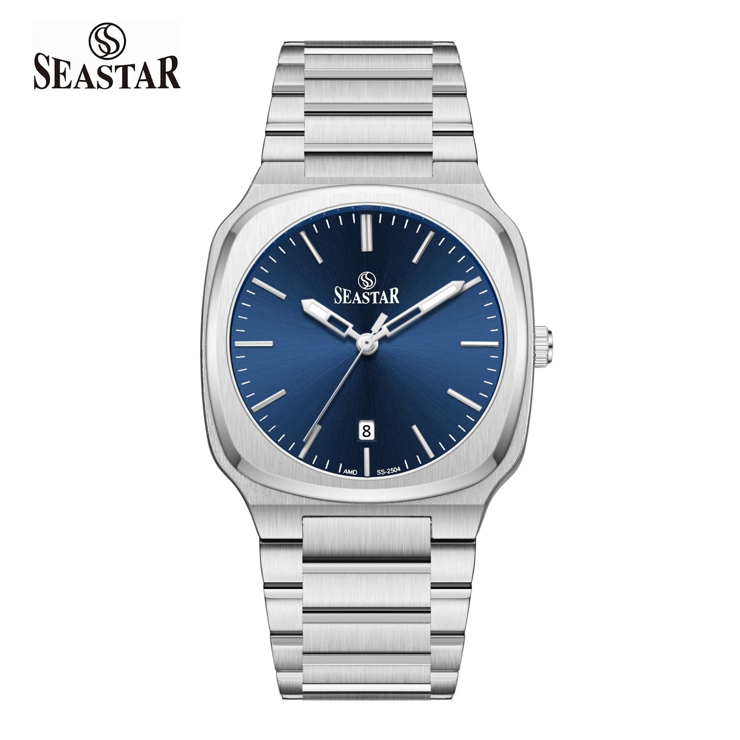 SS-2504M Stainless Steel Edition Chain & Sunray Dial Men's Watch - Seastar Watches-Stainless Steel-Seastar Men