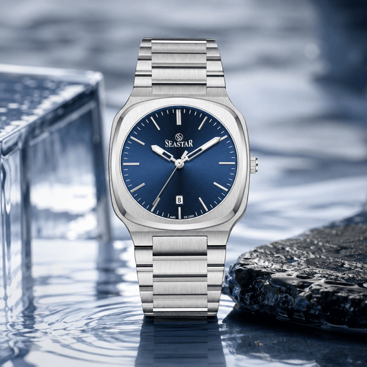SS-2504M Stainless Steel Edition Chain & Sunray Dial Men's Watch - Seastar Watches-Stainless Steel-Seastar Men