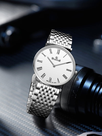 SS-2602M Roman Classic Men's Steel - Seastar Watches-Stainless Steel-Seastar Men
