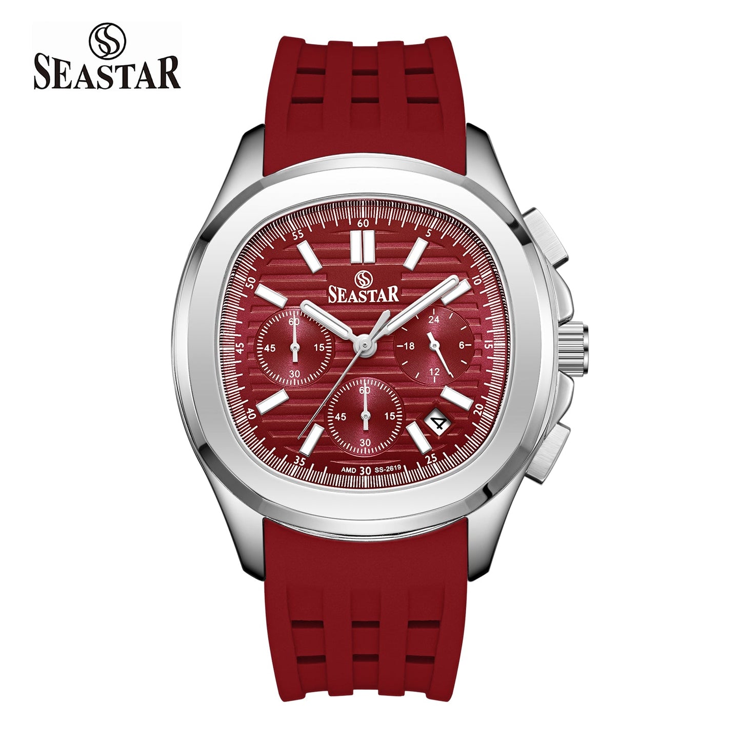 SS-2617M Luxury Sport Chronograph Premium Silicone Straps Men's Watch - Seastar Watches-Sports-Seastar Men